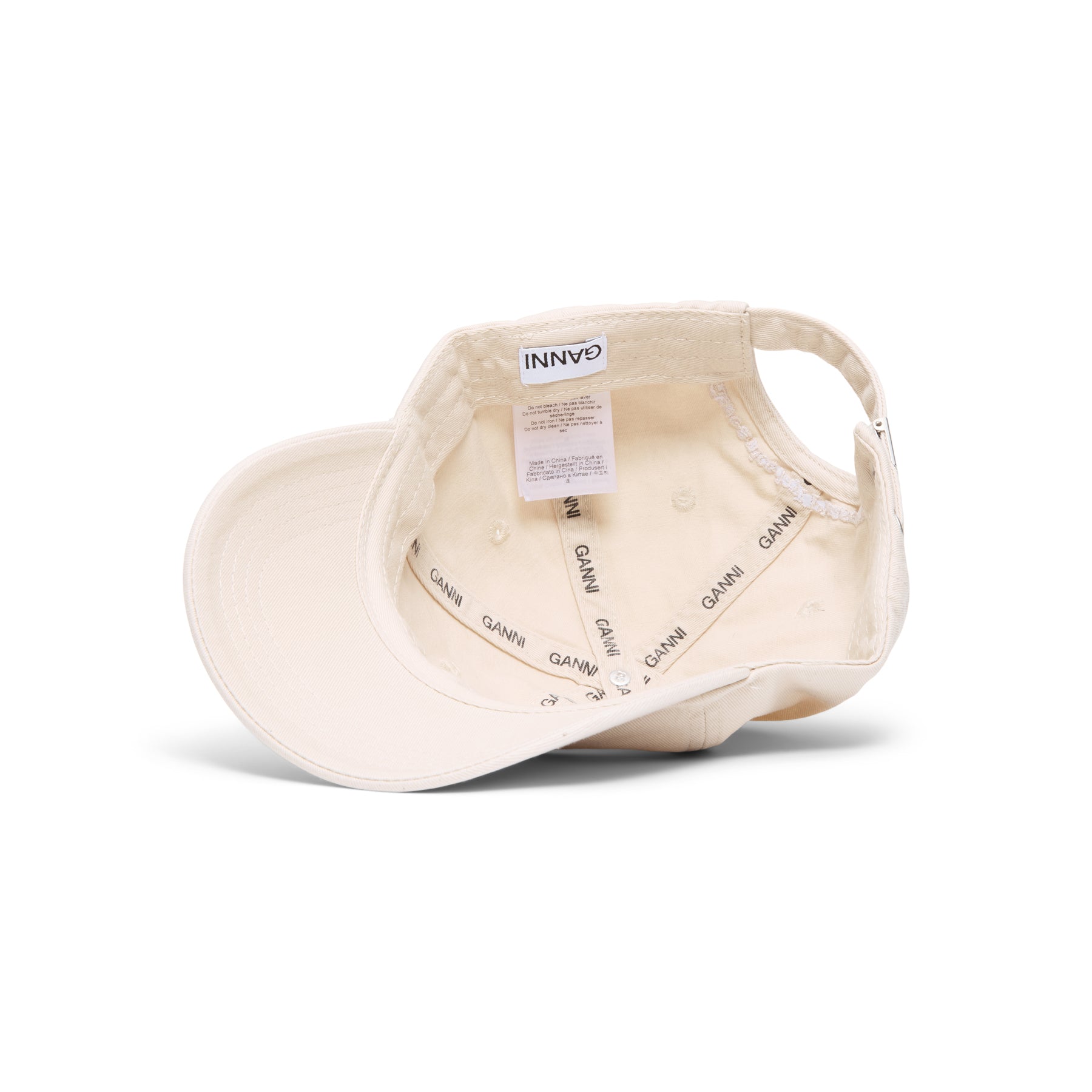 GANNI Washed Cotton Canvas Cat Cap (Egret)