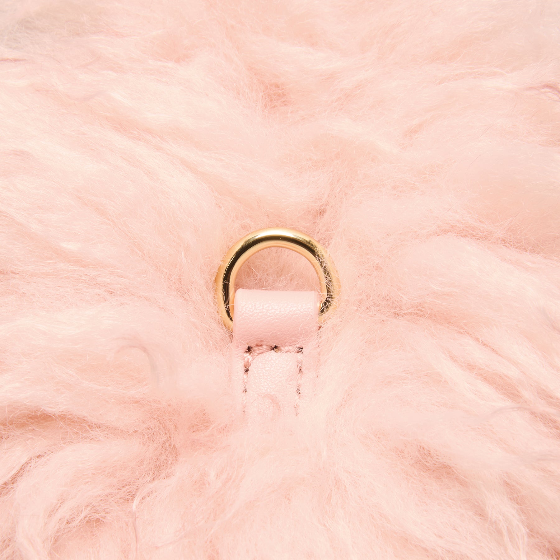 GANNI Fur Mini Hobo Bag (Mary's Rose)