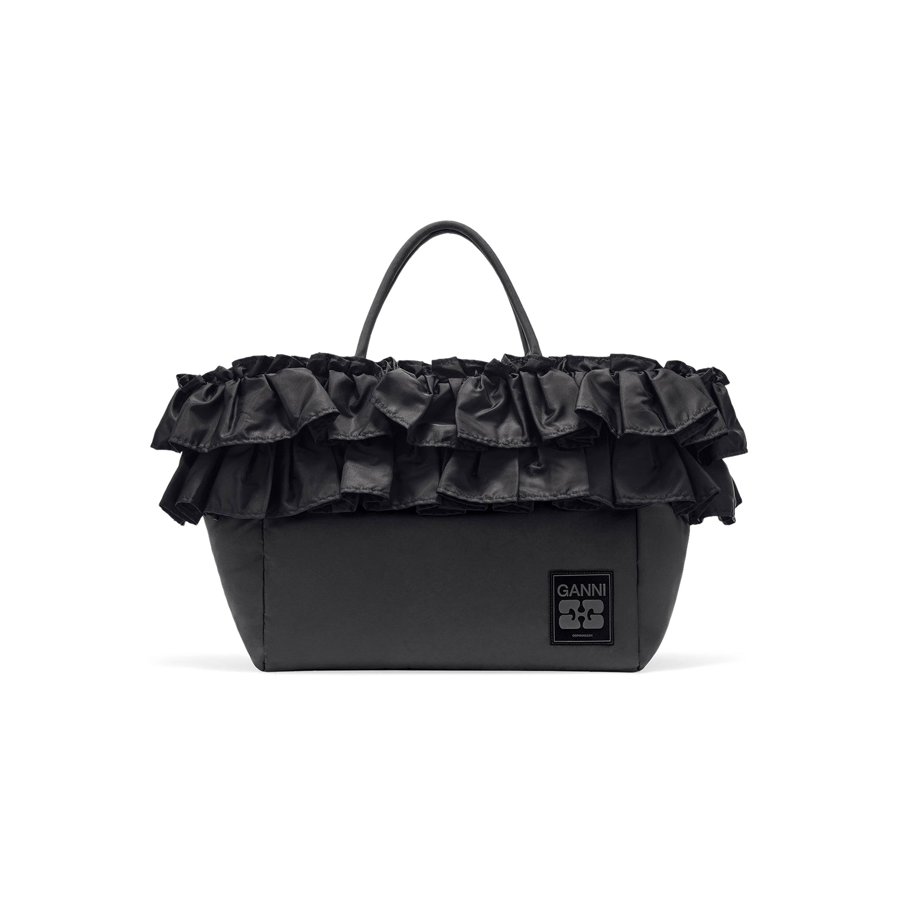 GANNI XXL Ruffle Totebag (Black)