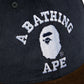 A Bathing Ape Corduroy College Snap Back Cap (Navy)