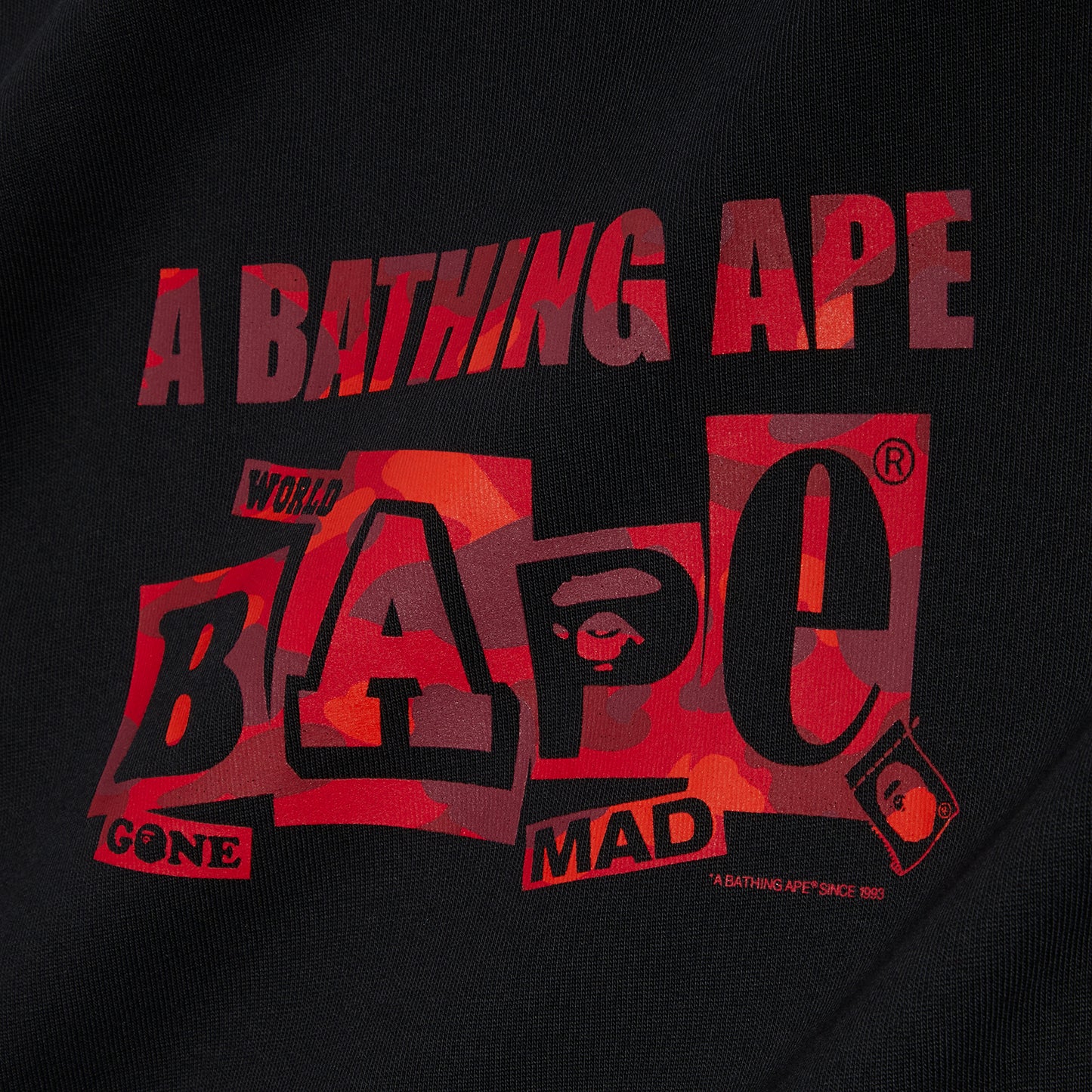 A Bathing Ape Bape Text Graphic Tee (Black)