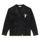 A Bathing Ape Embroidery Shaggy Knit Cardigan (Black)