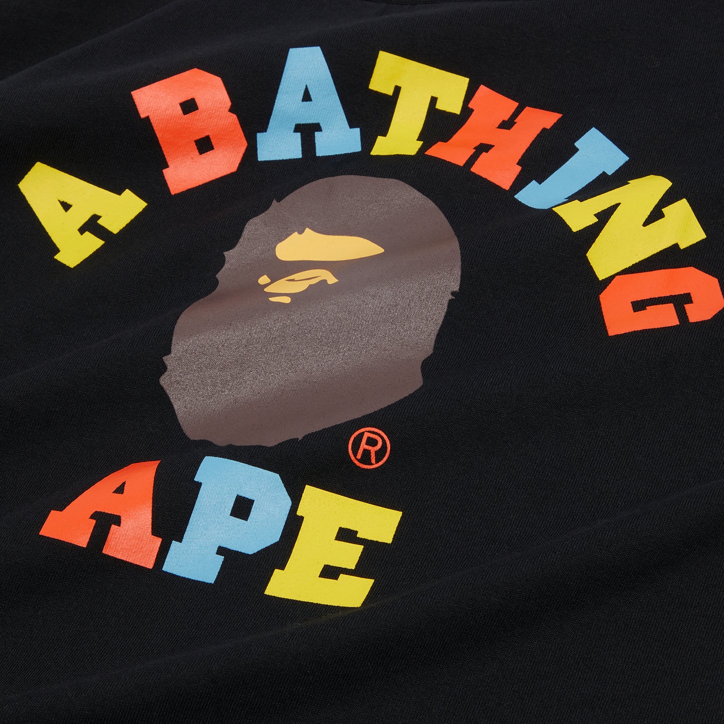 A Bathing Ape Kids Colors College Long Sleeve Tee (Black)