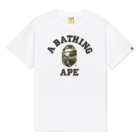 A Bathing Ape 1st Camo College Tee (White/Green)