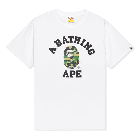 A Bathing Ape ABC Camo College Tee (White/Green)