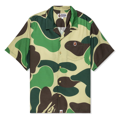 A Bathing Ape ABC Camo Open Collar Shirt (Green)