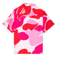 A Bathing Ape ABC Camo Open Collar Shirt (Pink)