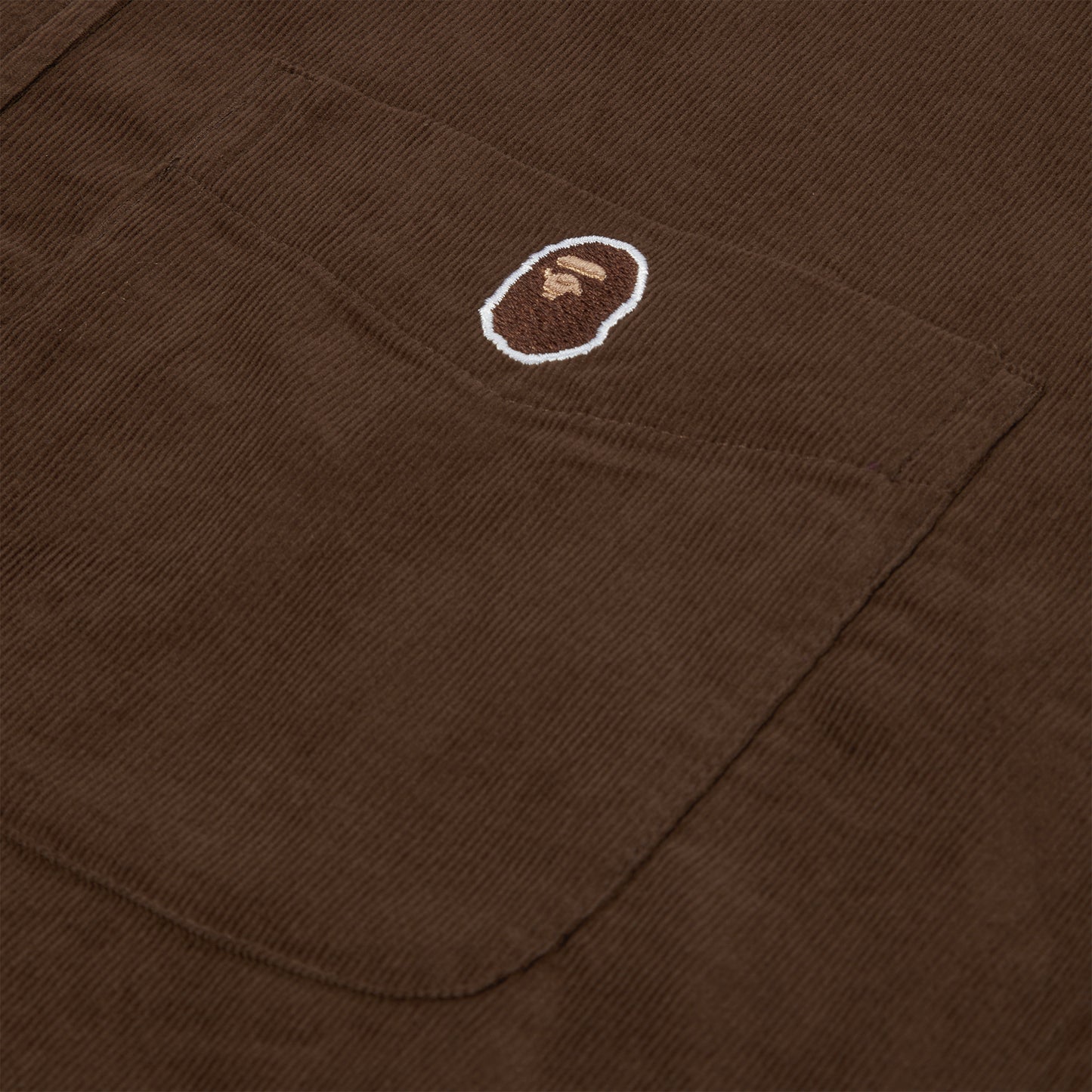A Bathing Ape Head One Point Corduroy Shirt (Brown)