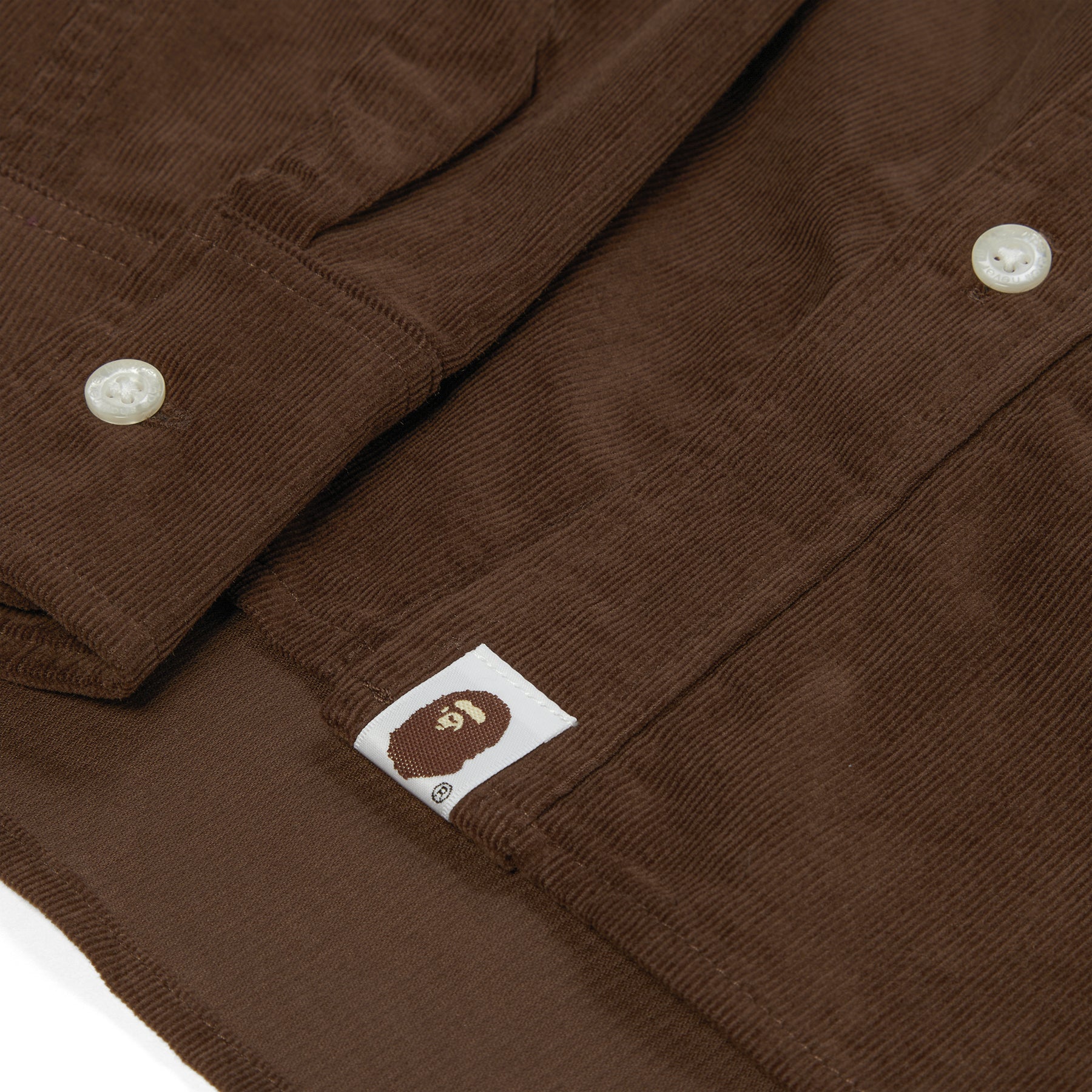 A Bathing Ape Head One Point Corduroy Shirt (Brown) – CNCPTS