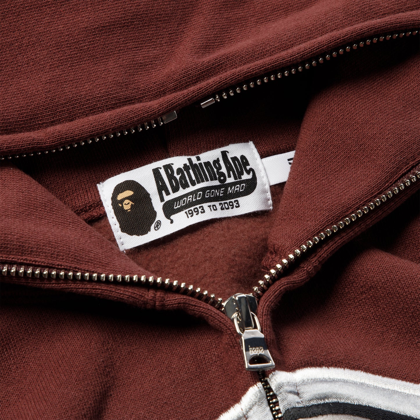 A Bathing Ape Bape Hockey Graphic Relaxed Fit Full Zip (Burgundy)
