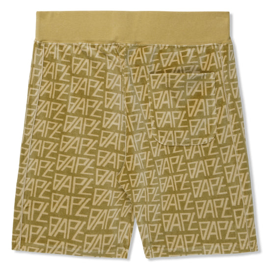 A Bathing Ape Bape Monogram Velour Shorts (Beige)