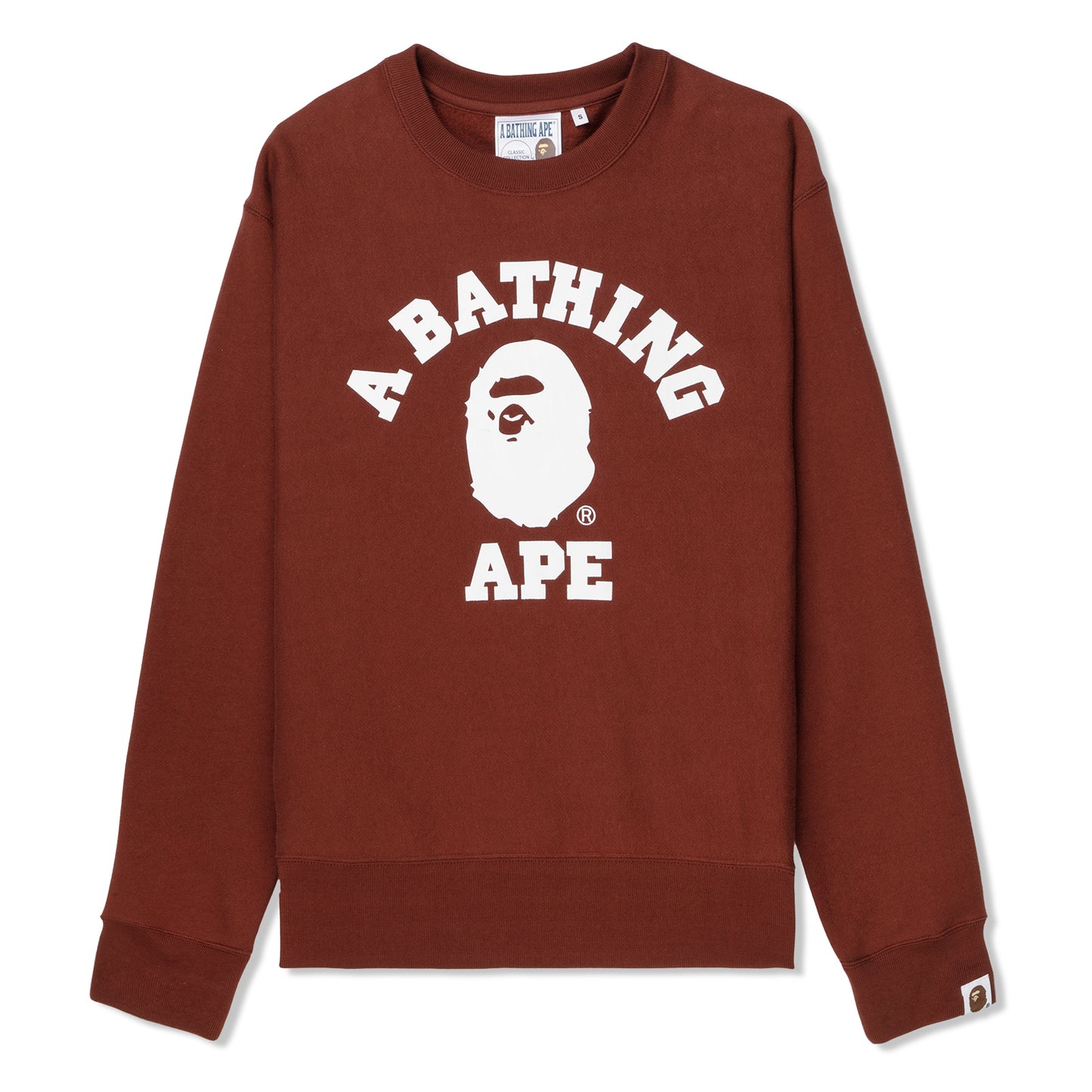 A Bathing Ape College Relaxed Fit Crewneck (Burgundy)