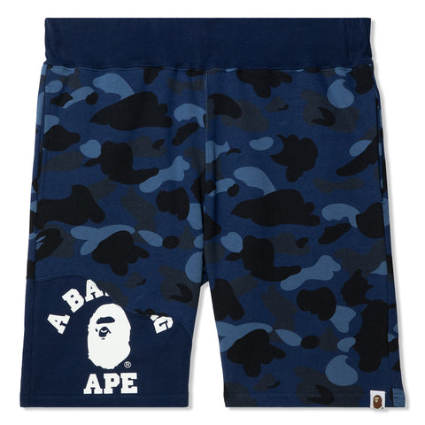 A Bathing Ape Color Camo Cutting Sweat Shorts (Navy)
