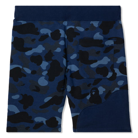 A Bathing Ape Color Camo Cutting Sweat Shorts (Navy)