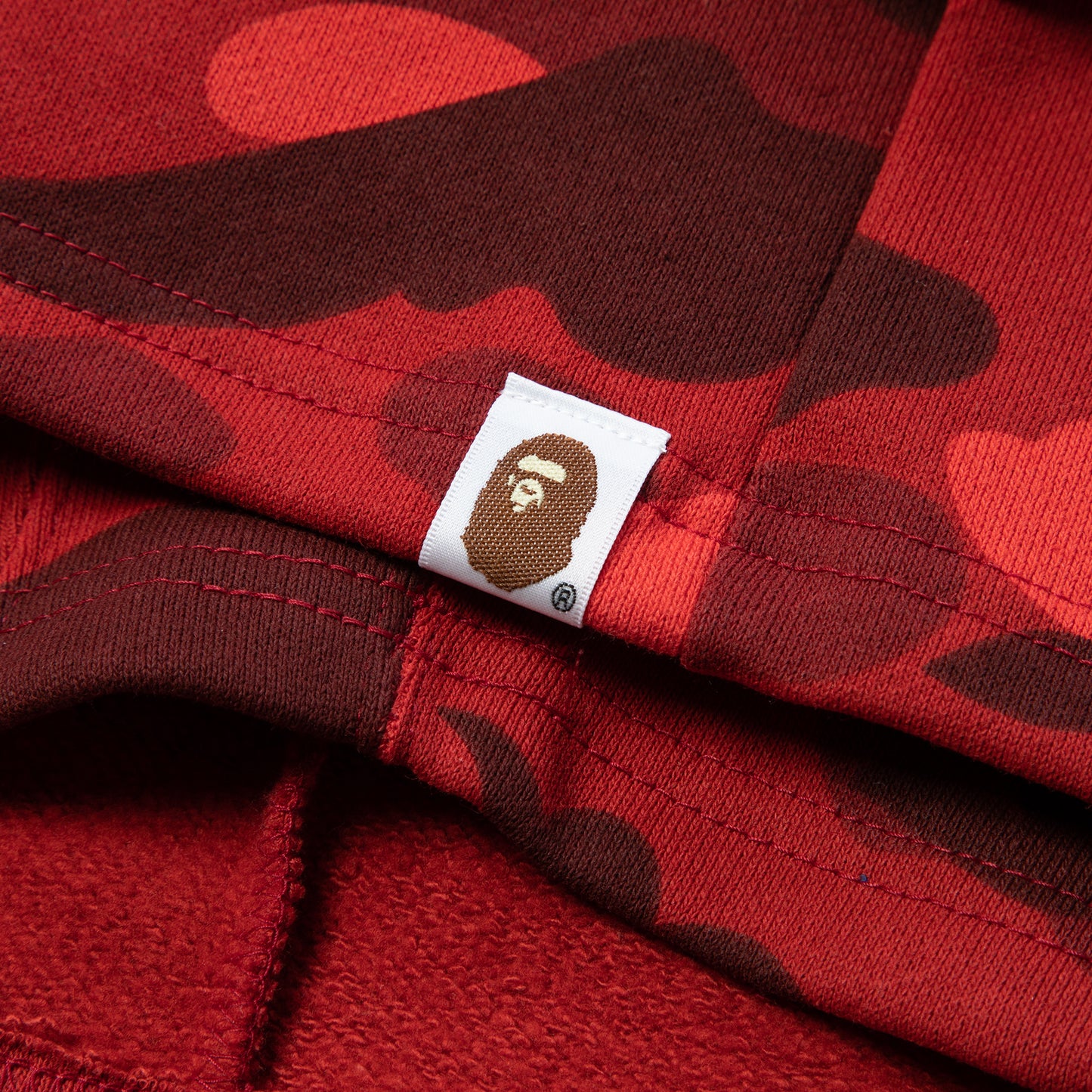 A Bathing Ape Color Camo Cutting Sweat Shorts (Red)