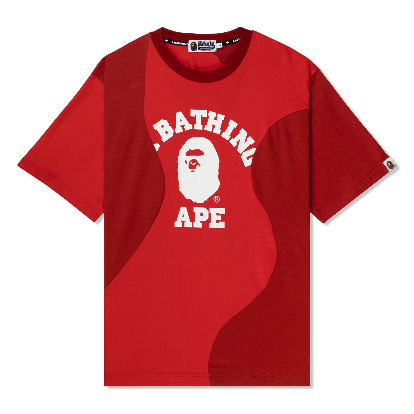A Bathing Ape Cutting College Relaxed Fit Tee (Red)