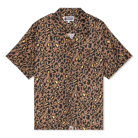 A Bathing Ape Leopard Open Collar Shirt (Yellow)