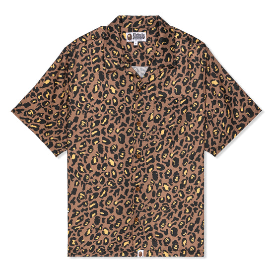 A Bathing Ape Leopard Open Collar Shirt (Yellow)