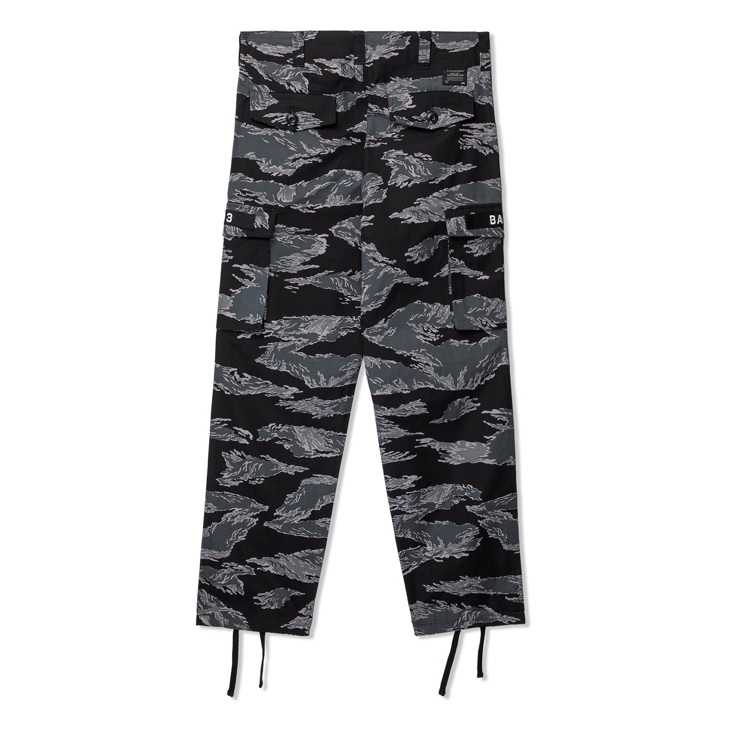 A Bathing Ape Tiger Camo Relaxed Fit Military Pants (Black)