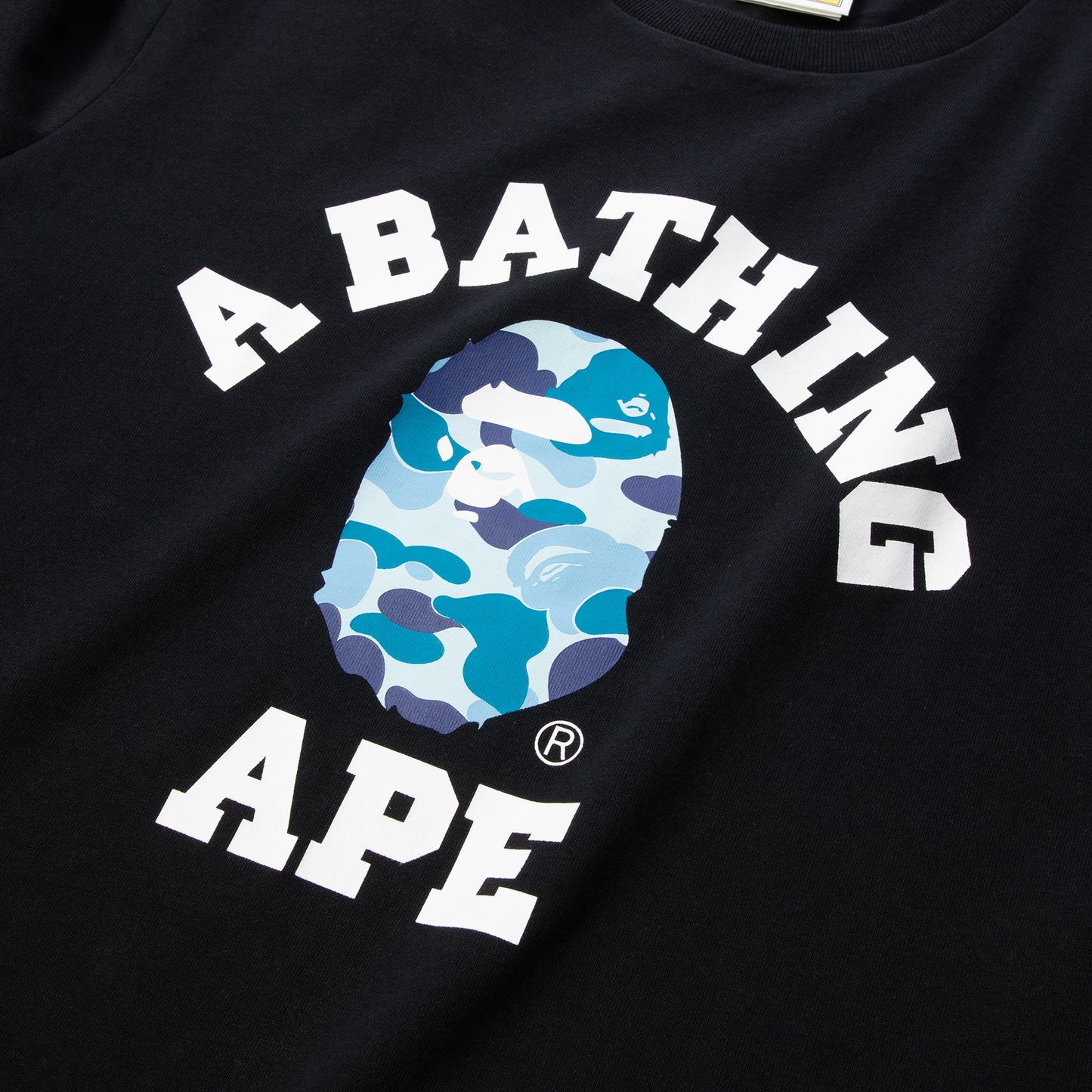 A Bathing Ape Womens ABC Camo College Tee (Black/Blue)