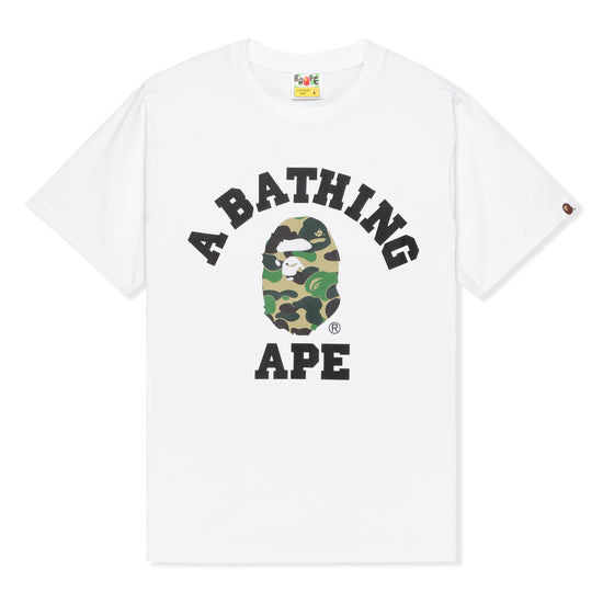 A Bathing Ape Womens ABC Camo College Tee (White/Green)