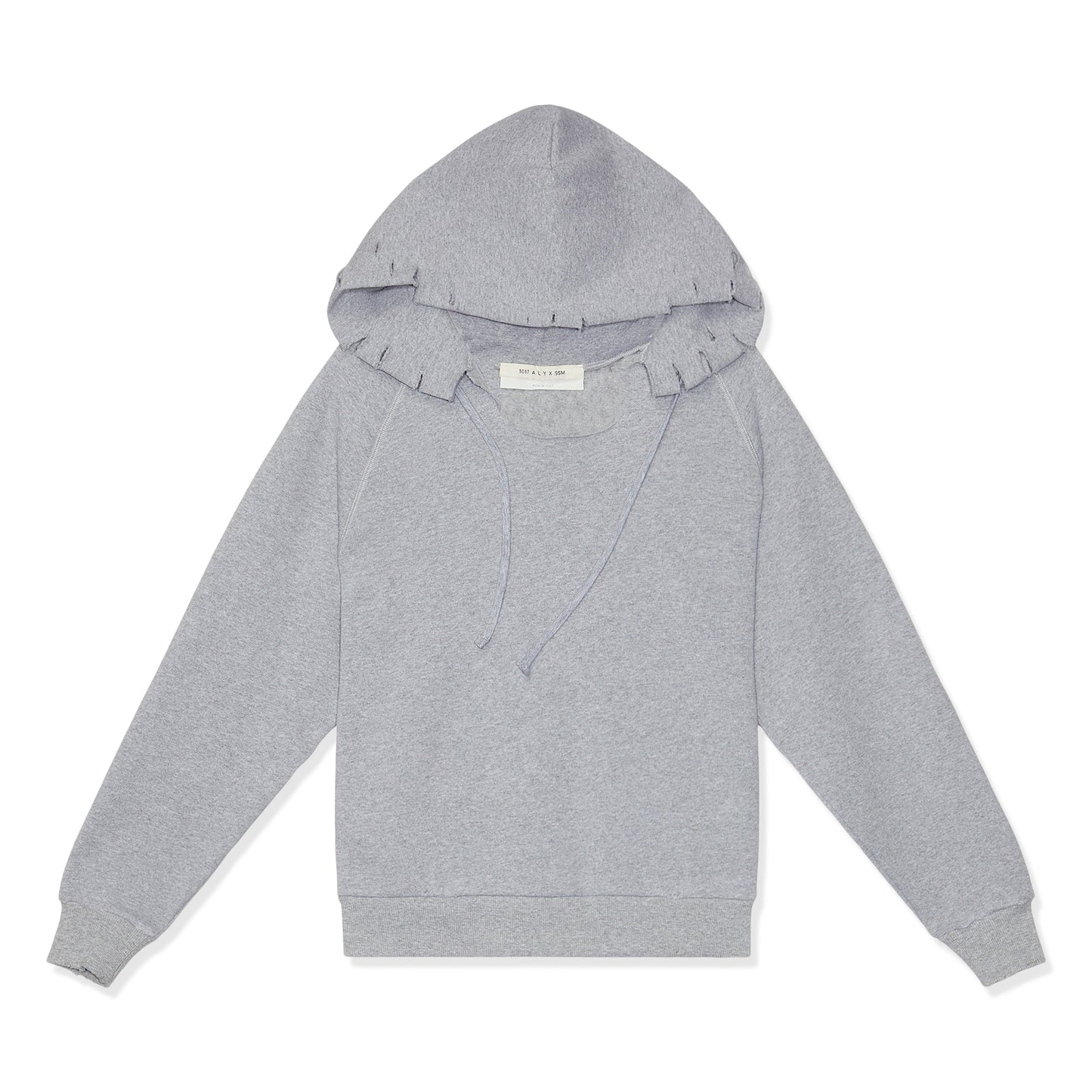 1017 ALYX 9SM Distressed Hoodie Sweatshirt (Grey Melange)