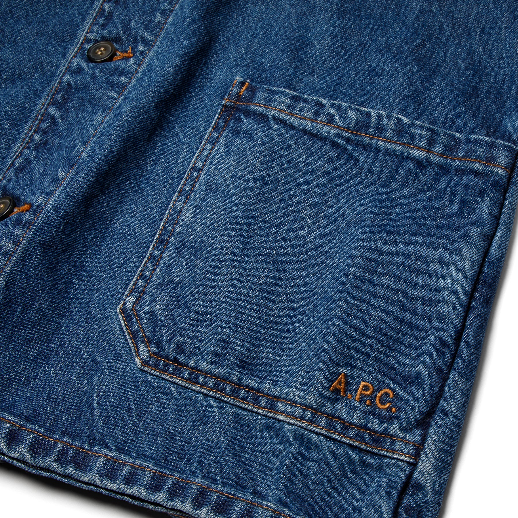A.P.C. Kerlouan Logo Jacket (Stonewashed Indigo) – Concepts