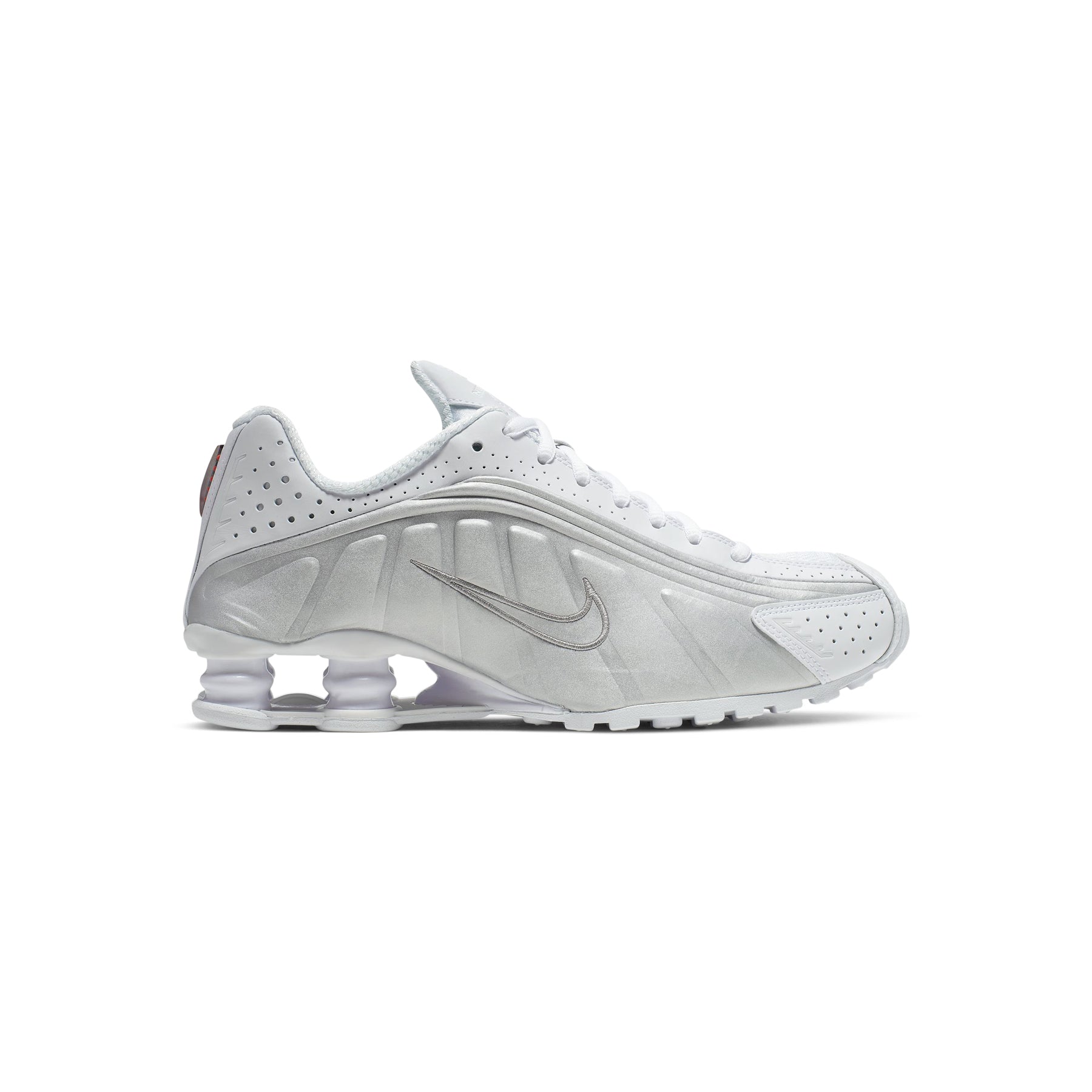 Nike Shox R4 (White/White-Metallic Silver-Max Orange)