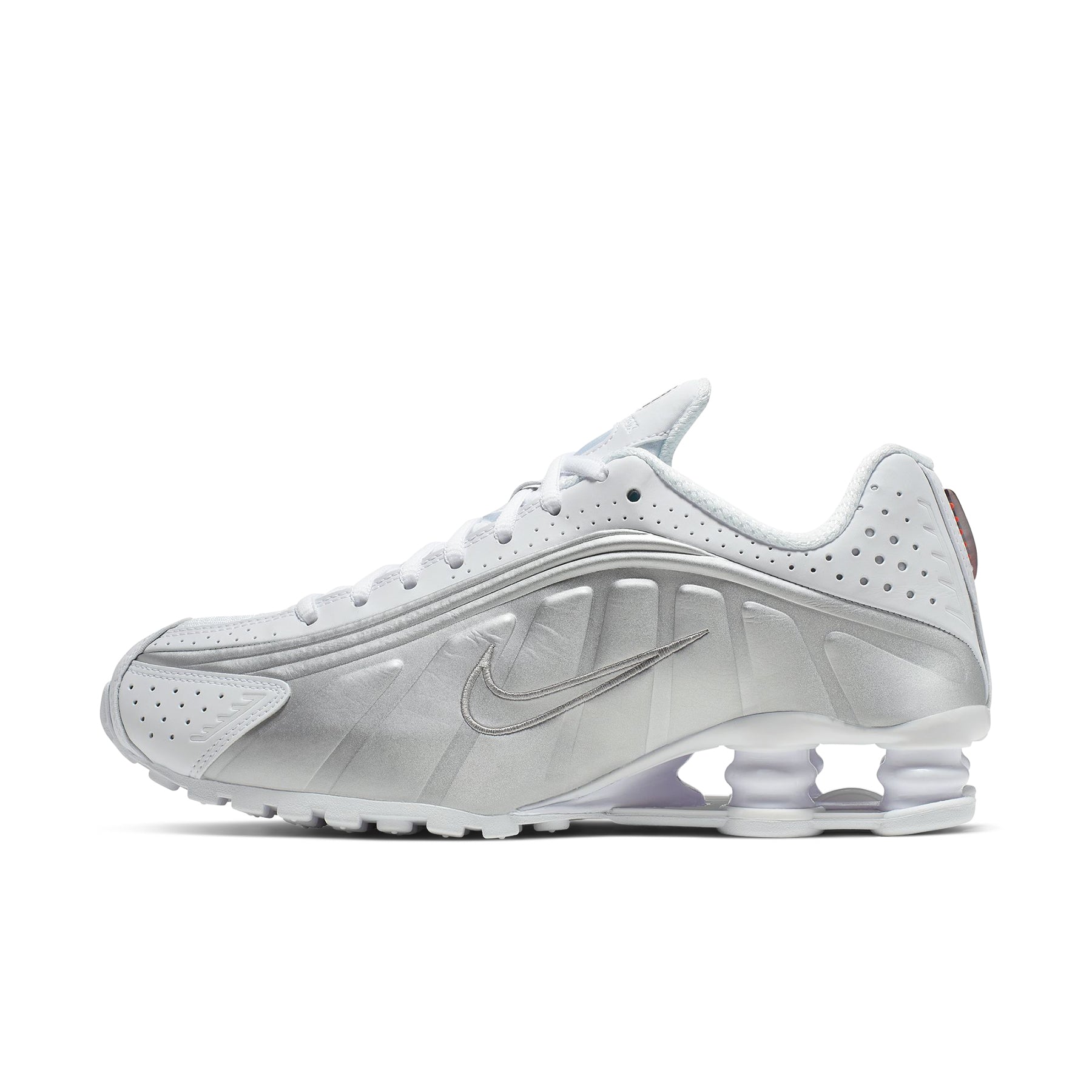 Nike Shox R4 (White/White-Metallic Silver-Max Orange)