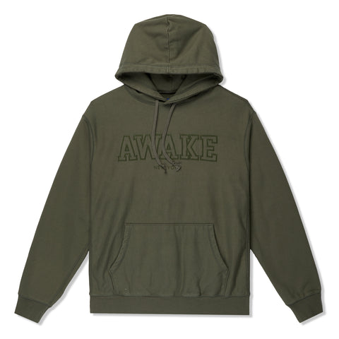 AWAKE Military Logo Embroidered Hoodie (Olive)