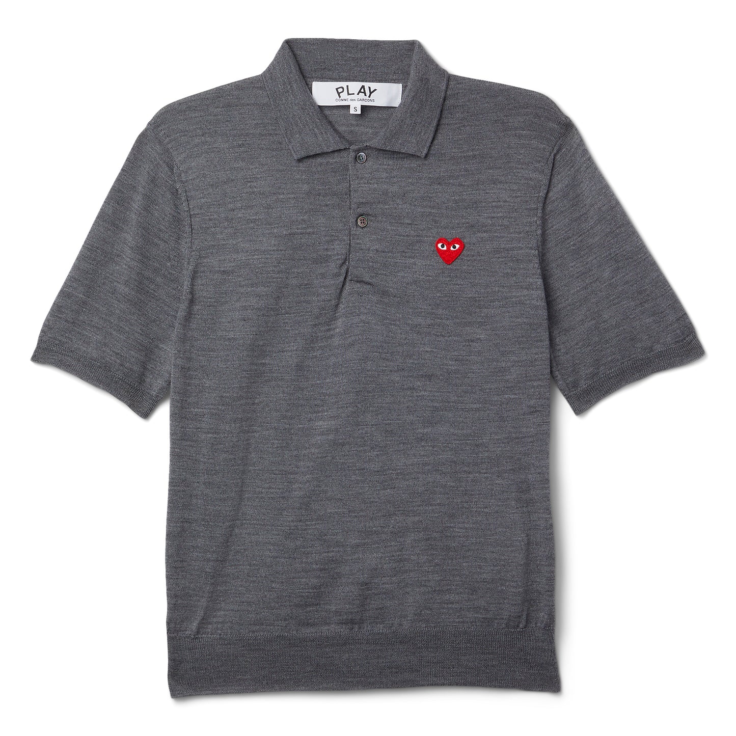 Comme Des Garcons Play Polo Neck Short Sleeve (Grey)