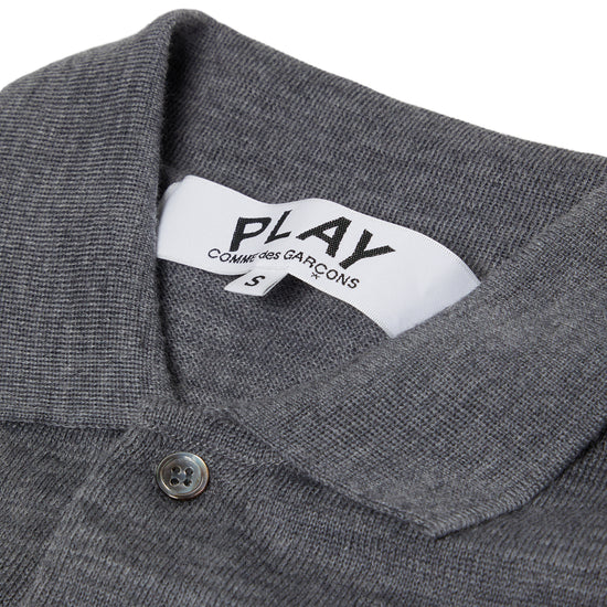 Comme Des Garcons Play Polo Neck Short Sleeve (Grey)