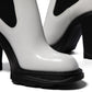 Alexander McQueen Tread Heeled Chelsea Boots (New Ivory/Black)