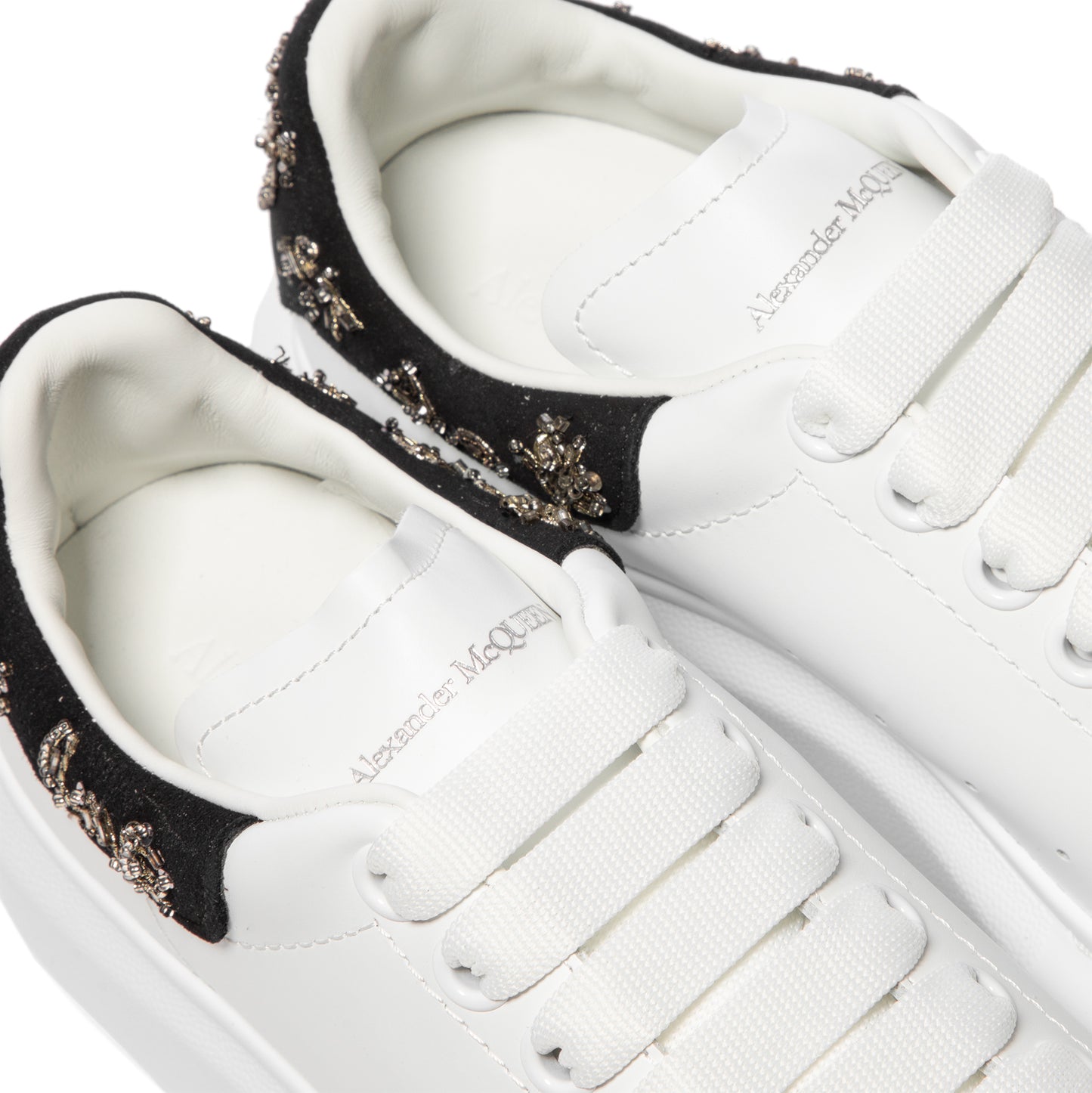 Alexander McQueen Womens Oversized Sneaker (White/Black/Silver)