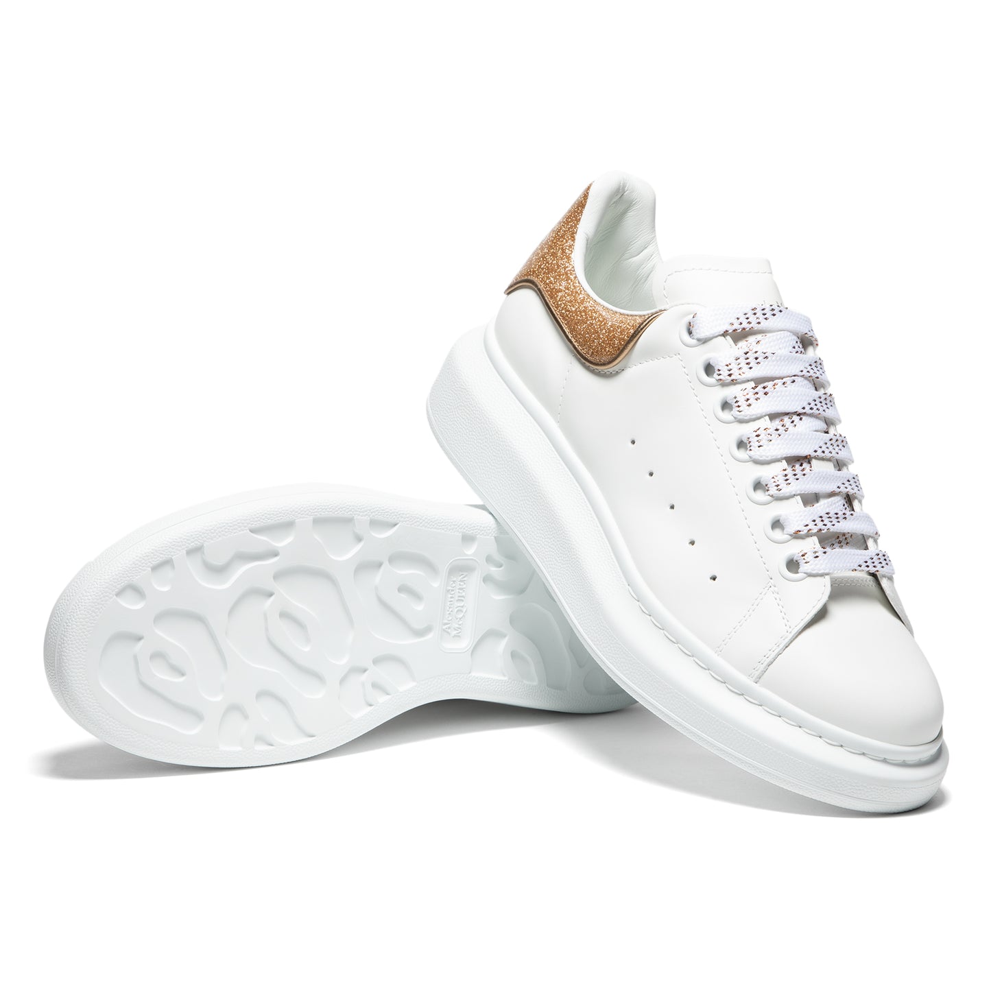 Alexander McQueen Womens Sneakers (White/Rose Gold)