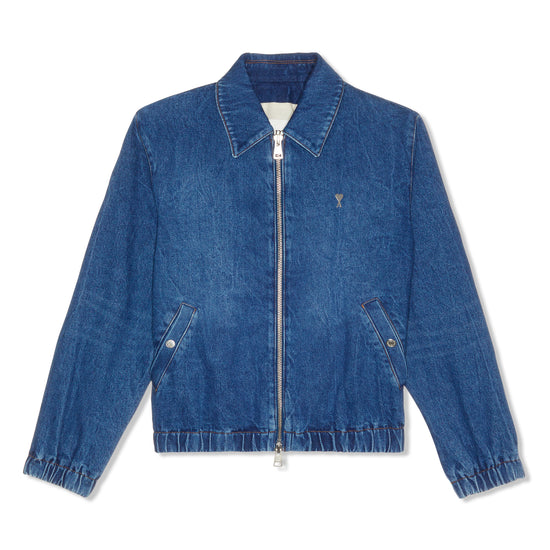 Ami De Coeur Zip Up Denim Jacket (Used Blue)