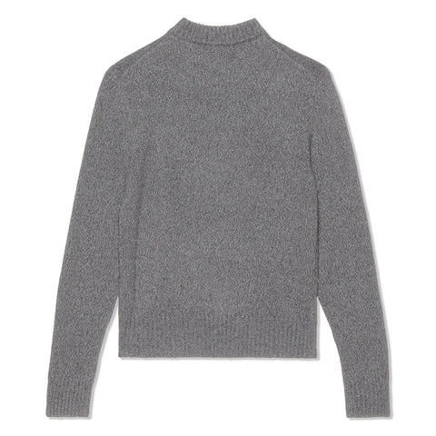 Ami Tonal Heart Cashmere Sweater (Heather Grey)