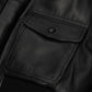 Ami Leather Bomber Jacket (Wool Tricotine Black)