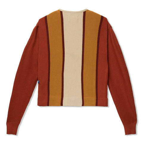 AWAKE Wool Striped Cardigan (Rust Stripe)