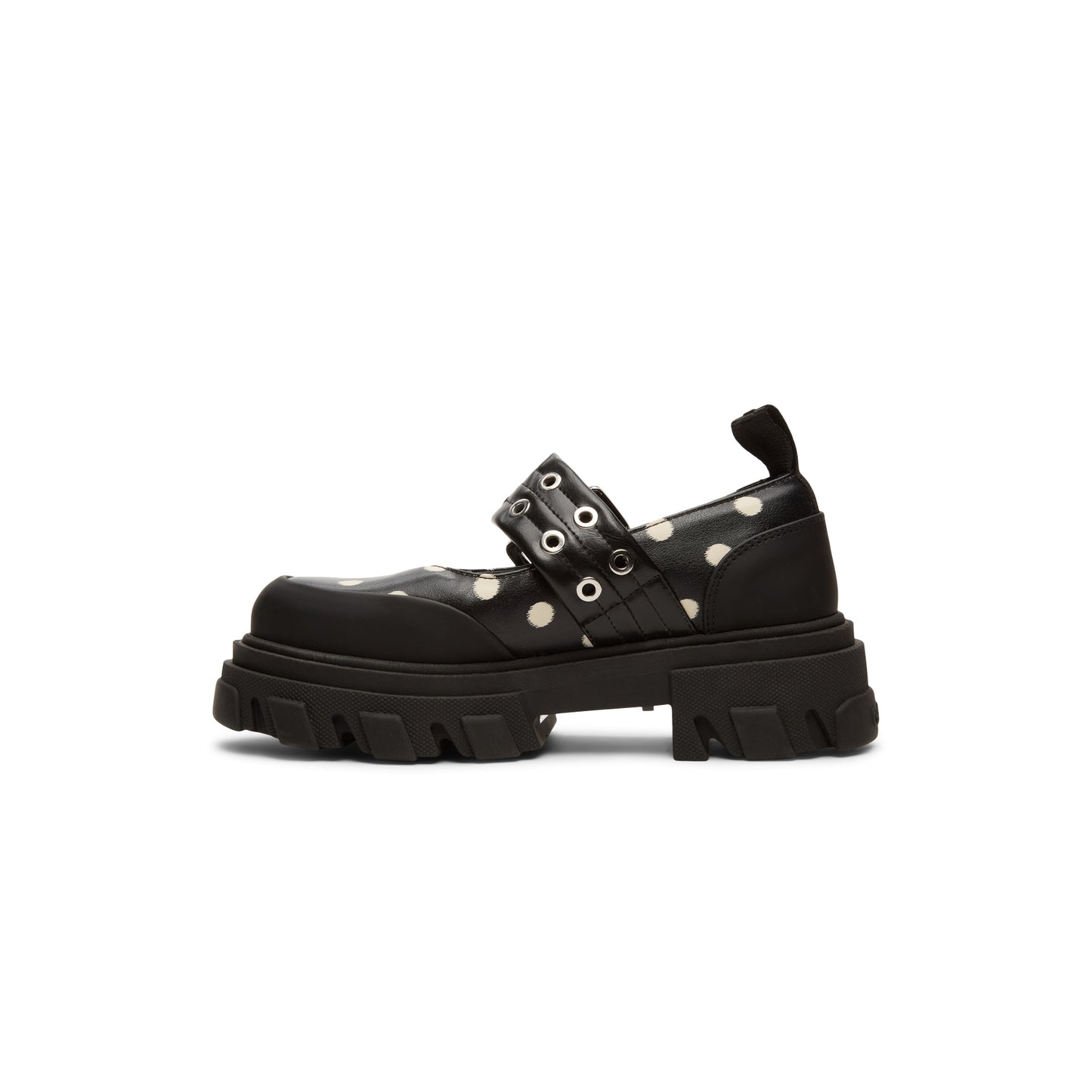 GANNI Cleated Ballerina Printed Pelinova (Black)