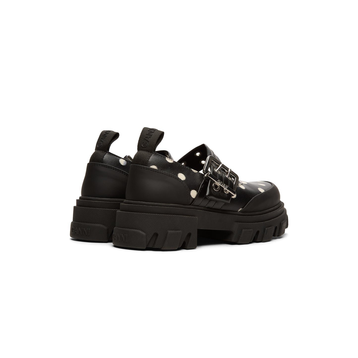 GANNI Cleated Ballerina Printed Pelinova (Black)