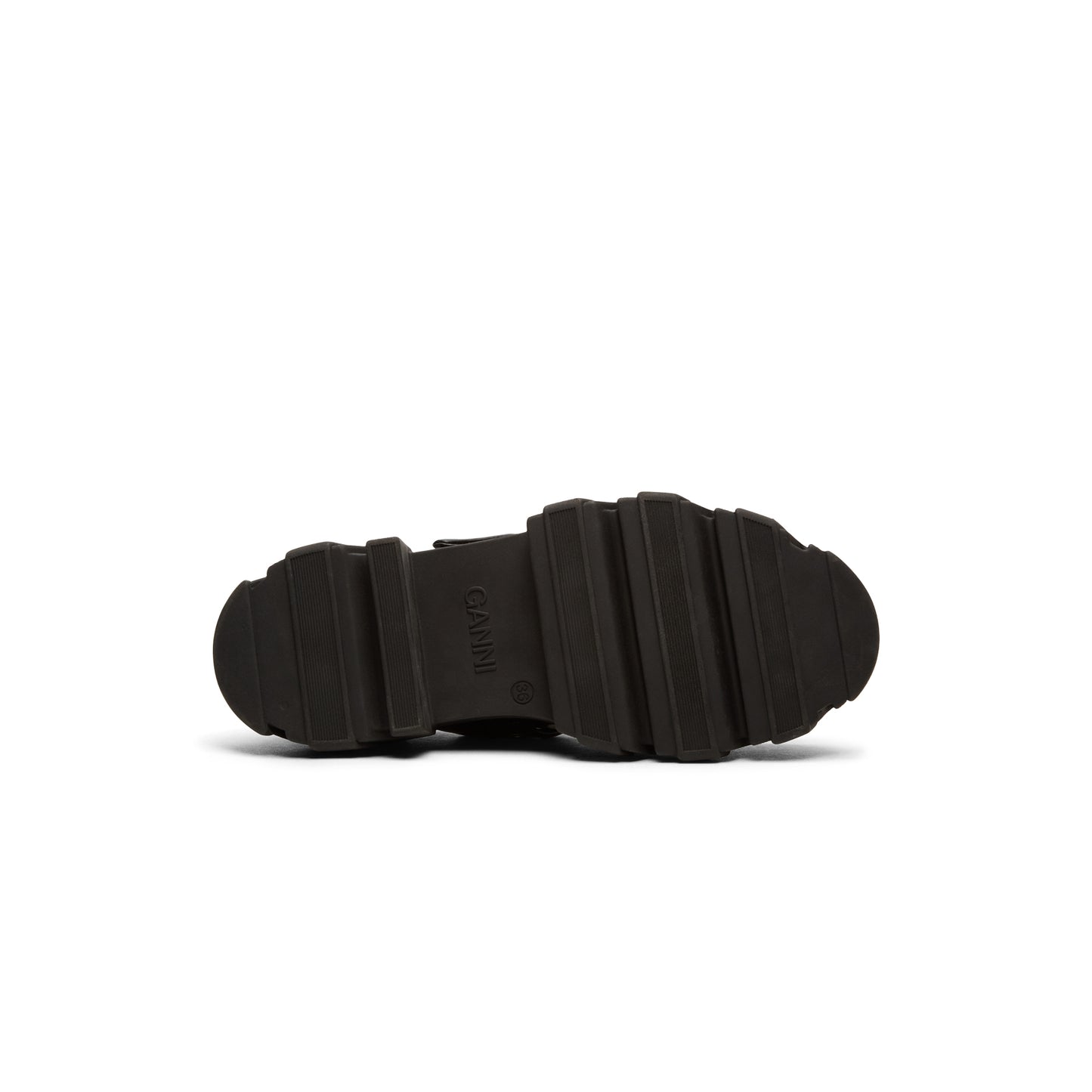 GANNI Cleated Ballerina Printed Pelinova (Black)