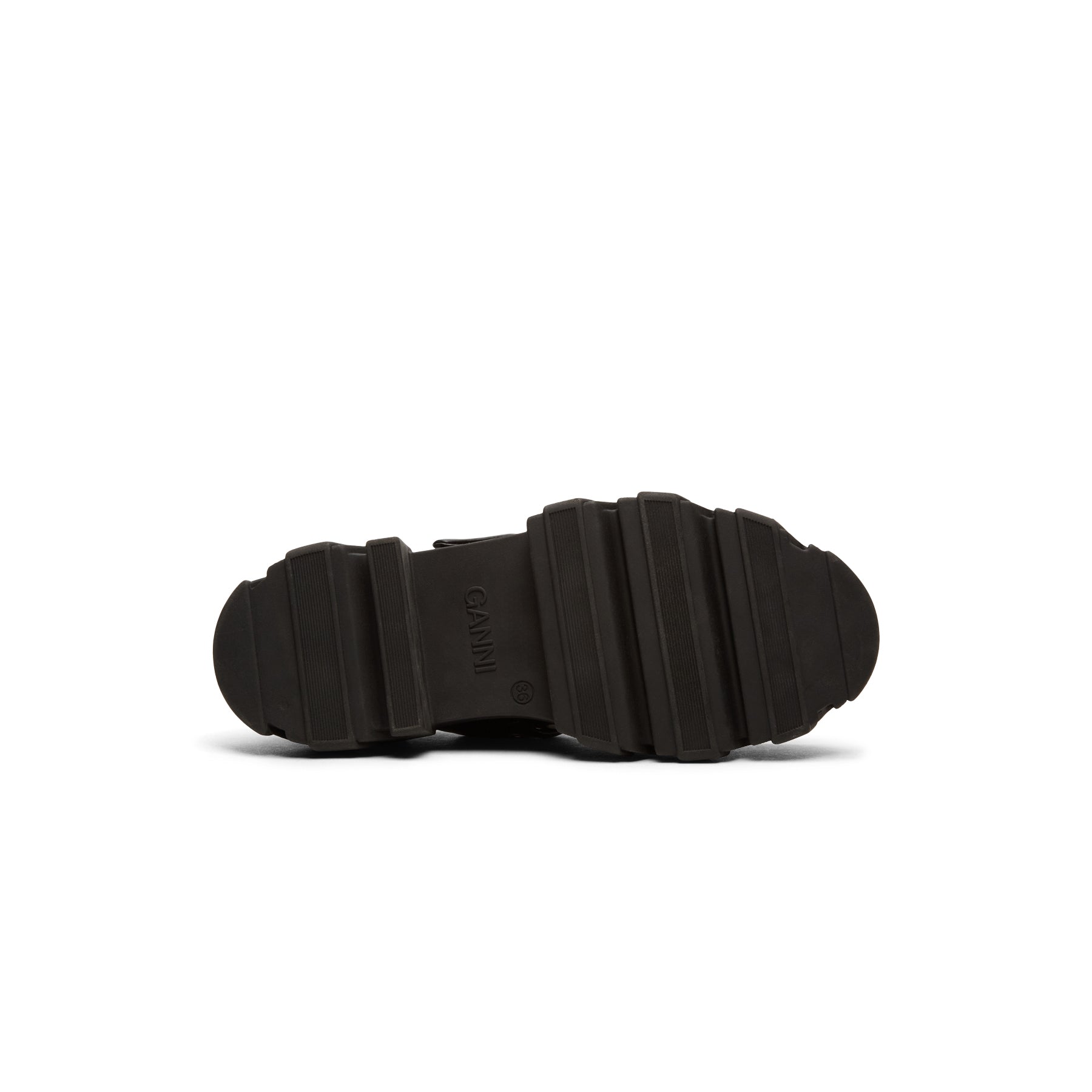 GANNI Cleated Ballerina Printed Pelinova (Black)