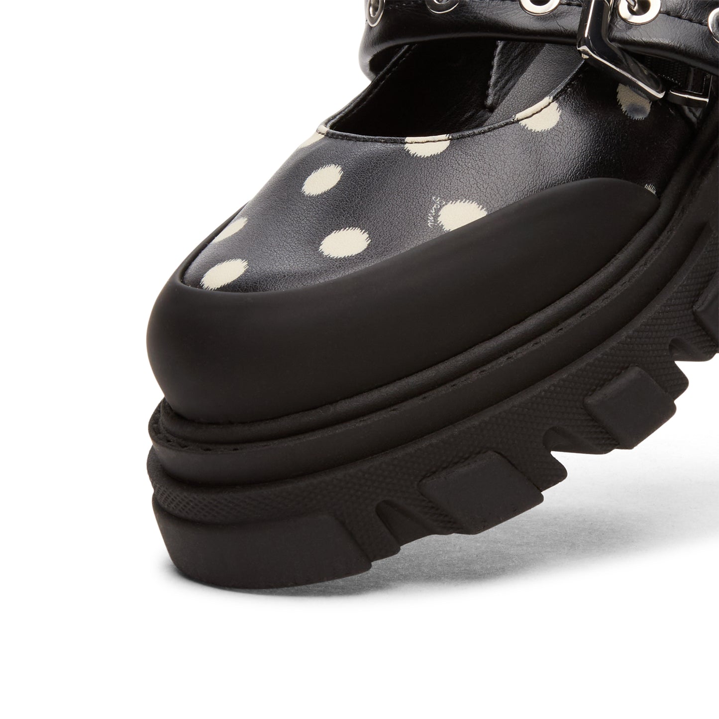 GANNI Cleated Ballerina Printed Pelinova (Black)