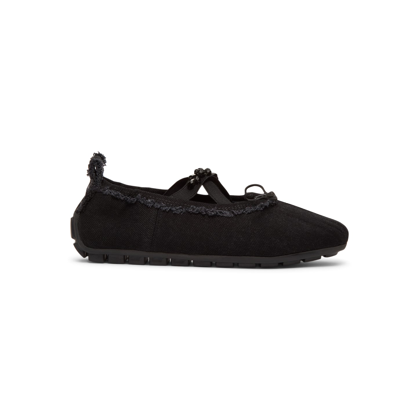 Simone Rocha Embellished Ballerina Grip Flats (Black/Jet)