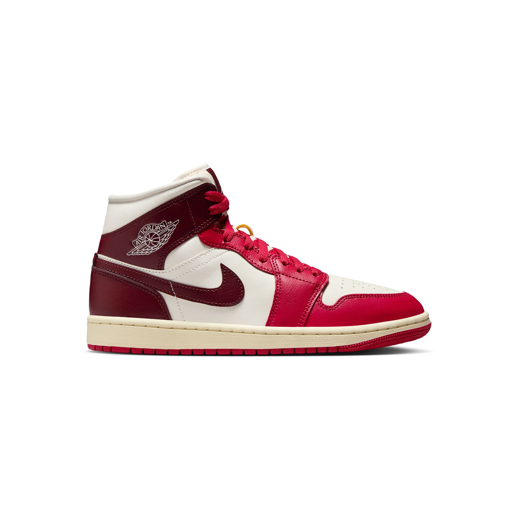 Air Jordan 1 Mid Womens (Sail/Mystic Hibiscus/Coconut Milk/Dark Team Reds)