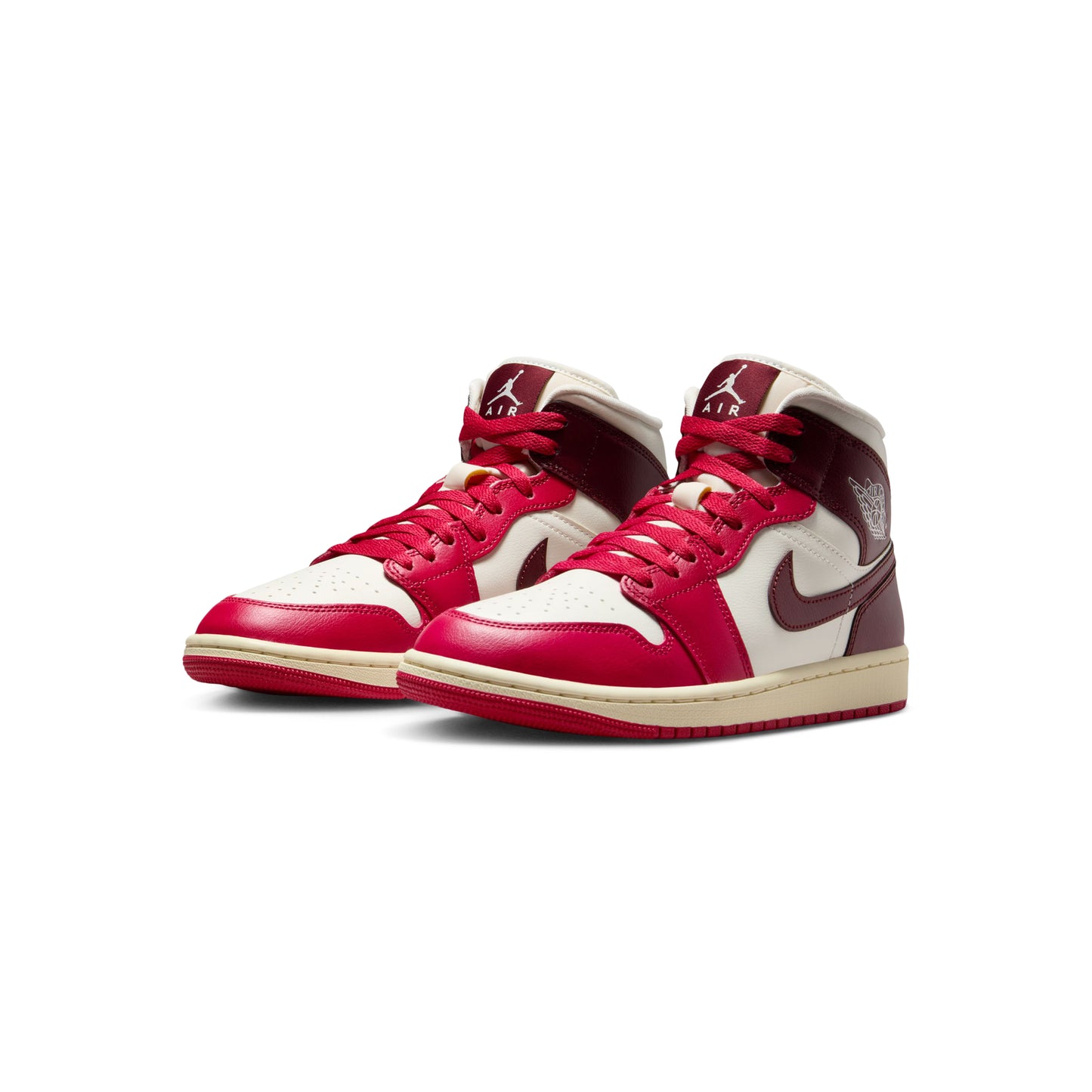 Air Jordan 1 Mid Womens (Sail/Mystic Hibiscus/Coconut Milk/Dark Team Reds)