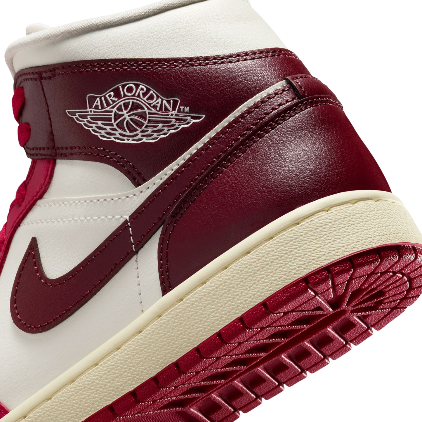 Air Jordan 1 Mid Womens (Sail/Mystic Hibiscus/Coconut Milk/Dark Team Reds)