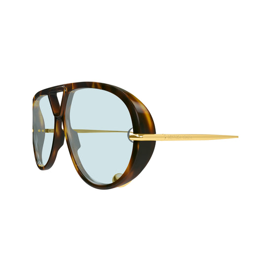 Bottega Veneta BV1273S 007 Sunglasses Havana/Gold Geometric Frame, Green Lenses BOTTEGA VENETA BV1273S 007 Havana Gold Green Acqua Earrings  main image 4