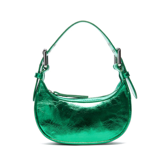 BY FAR Mini Soho Metallic Bag (Clover Green)